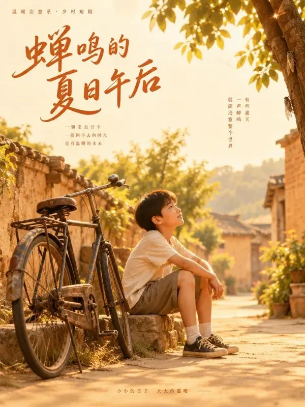 短剧《夏日蝉鸣时》封面海报